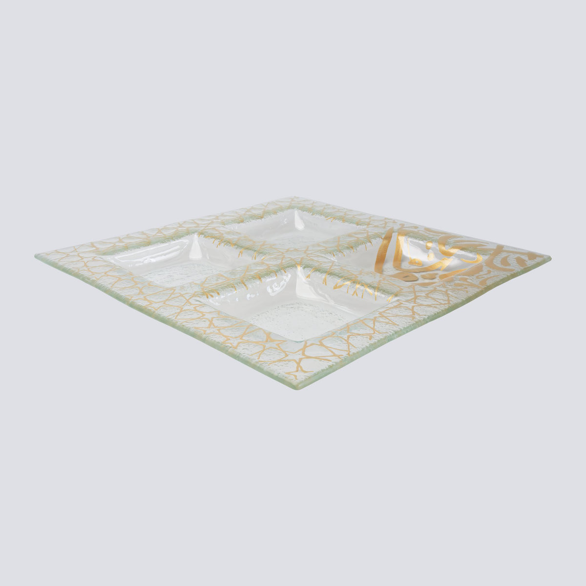 Gouden dienblad 4 secties 35x35 goud