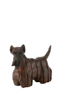 J-Line decoratie Scotse Terrier hond modern - polyresin - bruin - S