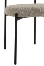 J-Line stoel Bouclé - multiplex/polyester - grijs/zwart