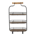 Etagère 3 laags 51 cm Zwart Bruin IJzer