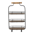 Etagère 3 laags 51 cm Zwart Bruin IJzer