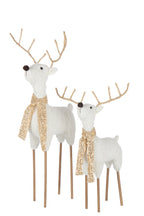 J-Line figuur Rendier Sjaal - polyester - wit/goud - L