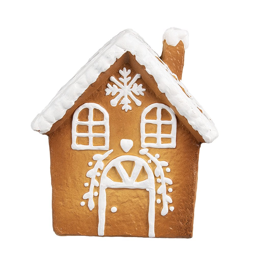 Gingerbread house 14x12x15 cm Bruin Keramiek Peperkoekhuisje
