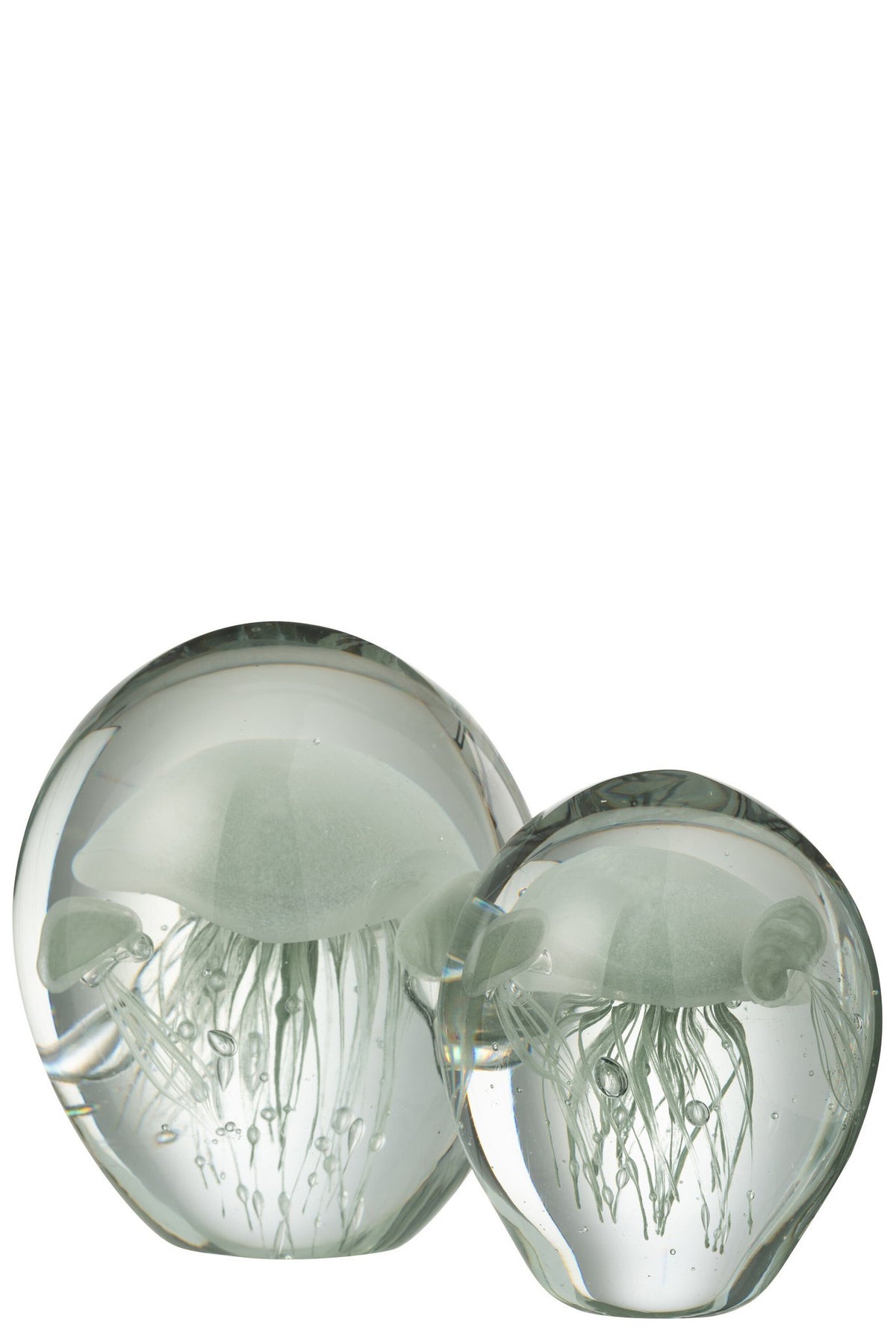 J-Line presse-papier Calypso - glas - transparant/groen - large