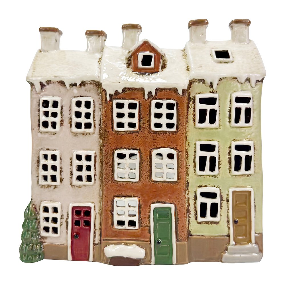 Waxinelichthouder Huis Bruin Keramiek Waxinelichthouder