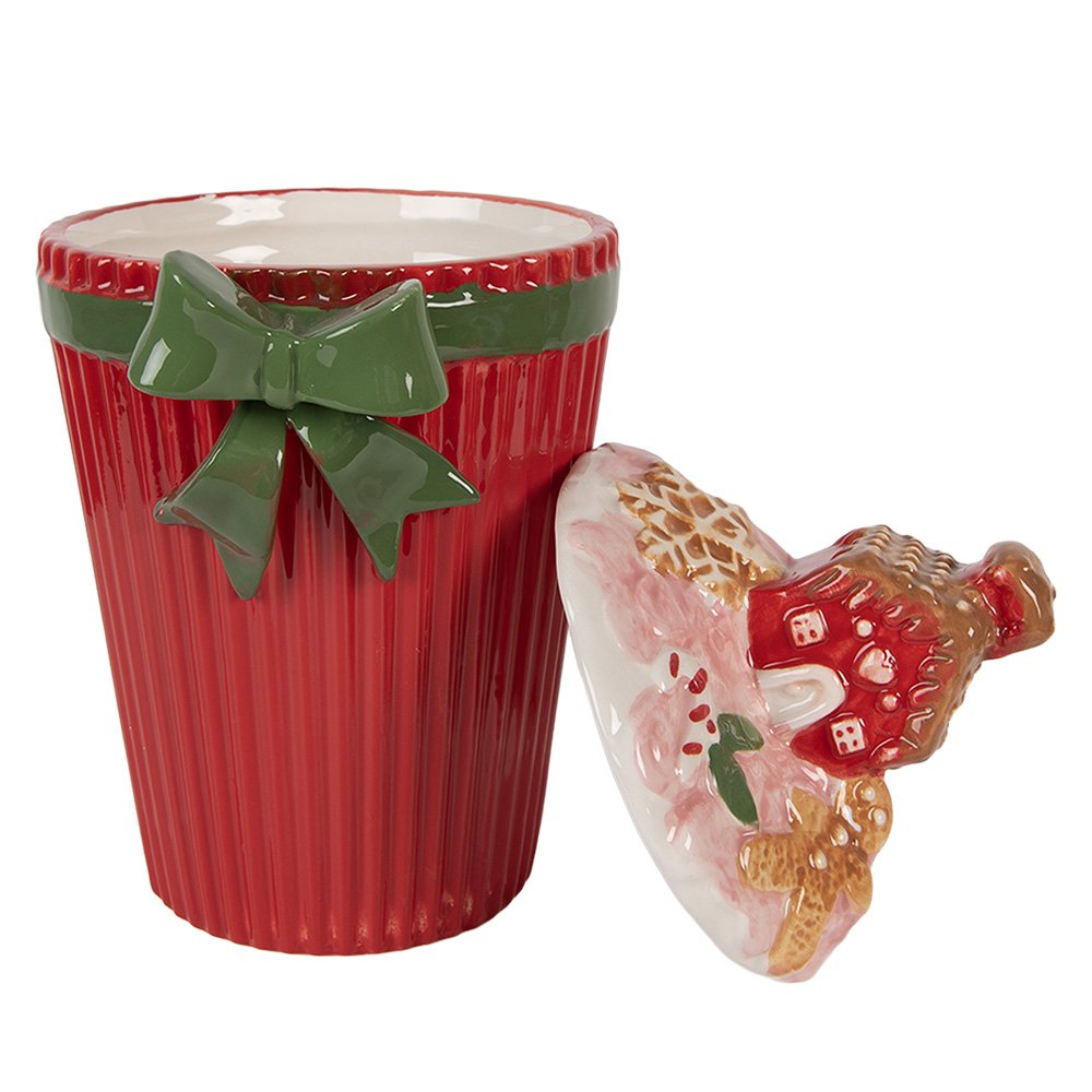 Voorraadpot Deksel 16x14x27 cm Rood Keramiek