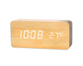 Houten wekker groot Beige