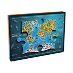 Eco Wood Art (EWA) Houten Legpuzzel World Map in kleur, 3038, 55x39x0,5cm