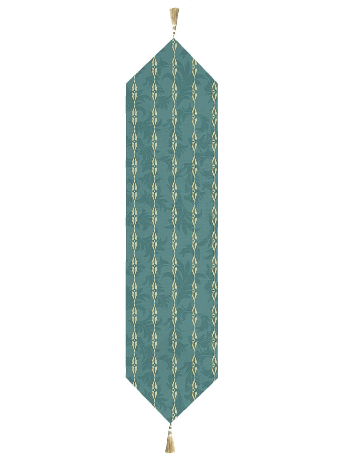 Tafel- en bedloper – bloemenprint van polykatoen – 13x60 inch met kwastjes