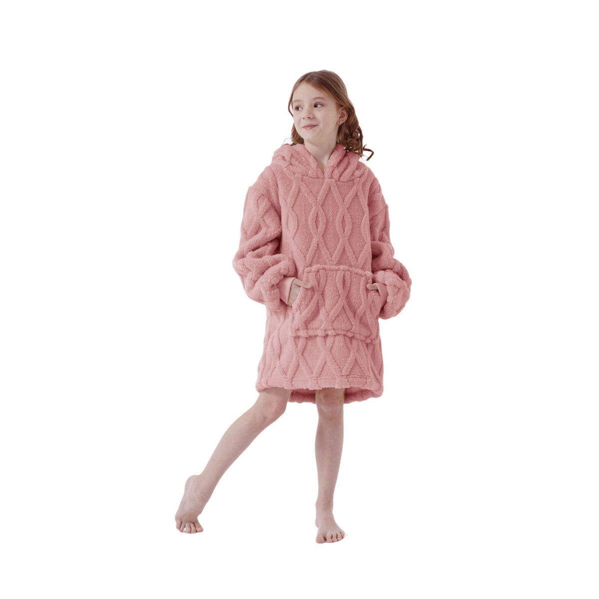 Textino Rosetta - Hoodie 50x70 cm - Hoodiedeken - Kids - Rose Tan - Roze