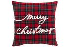 J-Line kussen Merry Christmas - wol - kerstrood/wit