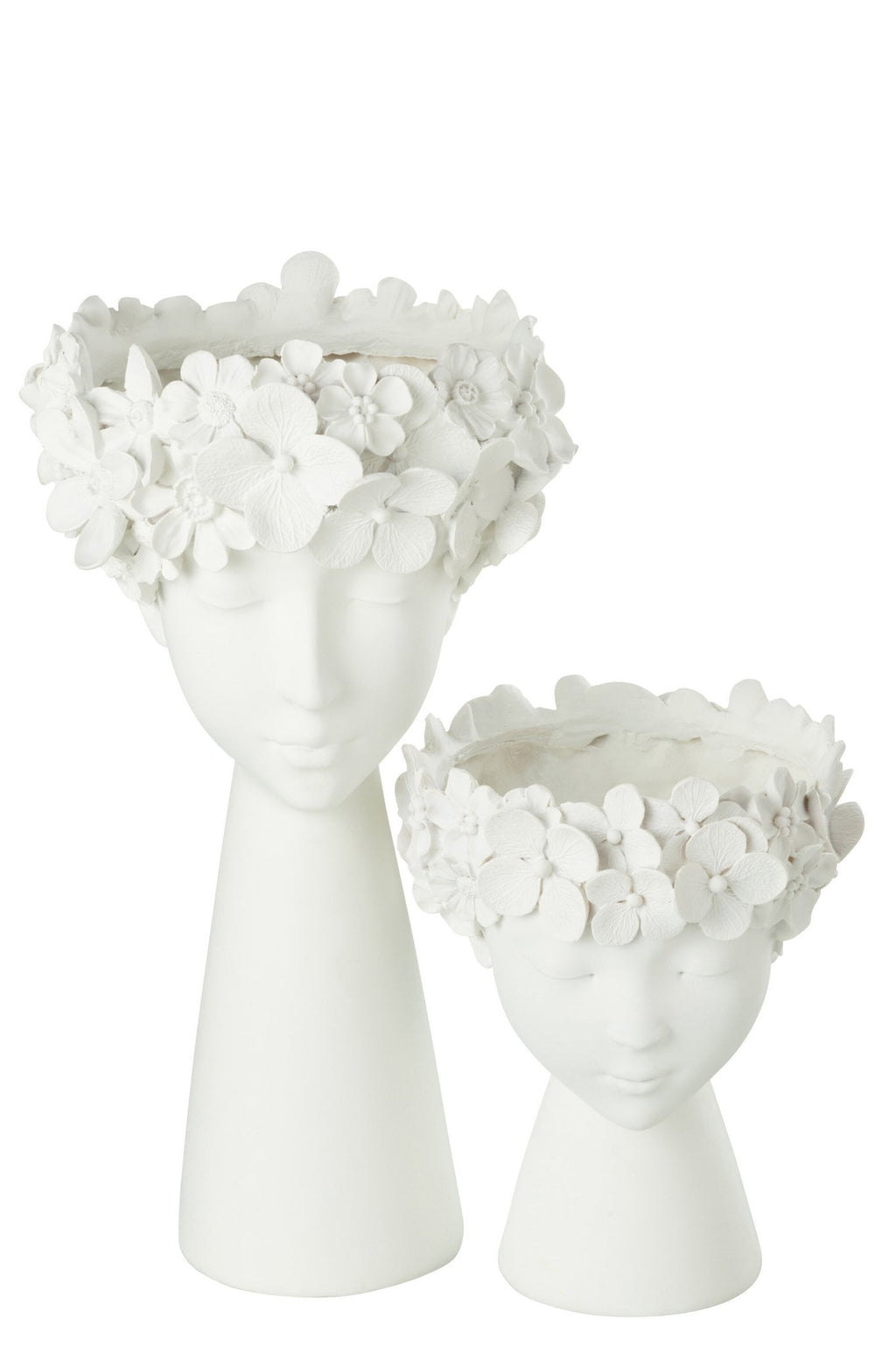 J-Line bloempot Kop - polyresin - wit - large - Ø 23 cm