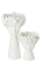 J-Line bloempot Kop - polyresin - wit - large - Ø 23 cm