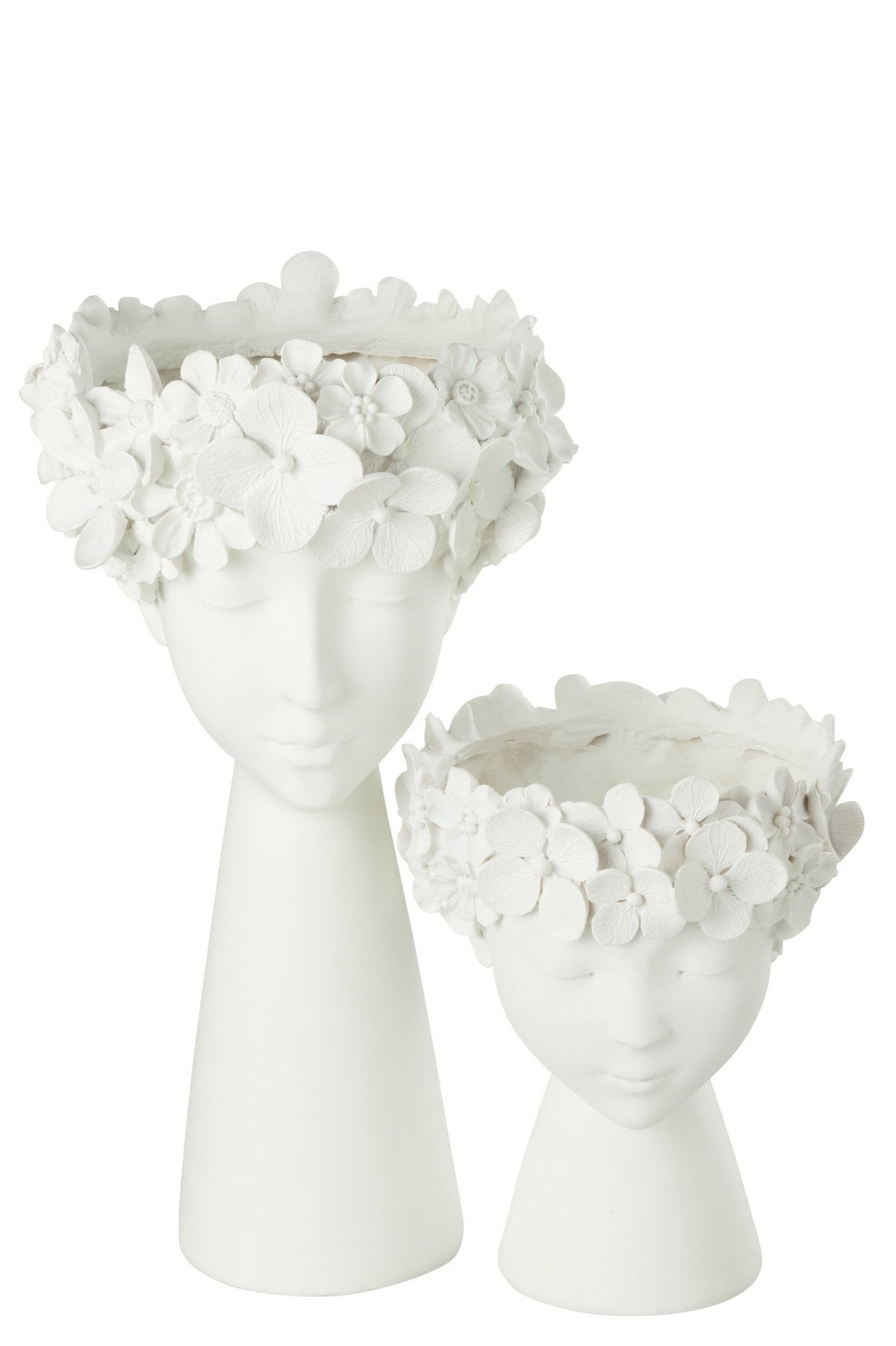 J-Line bloempot Kop - polyresin - wit - large - Ø 23 cm