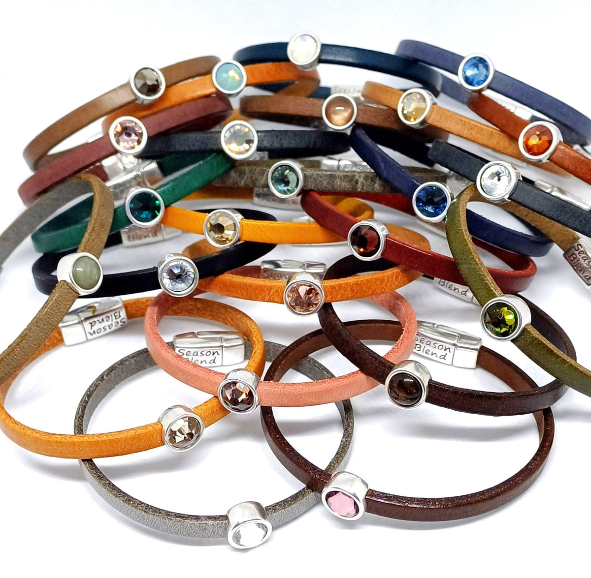 Timeless leren armband antiek verzilverd grijstinten