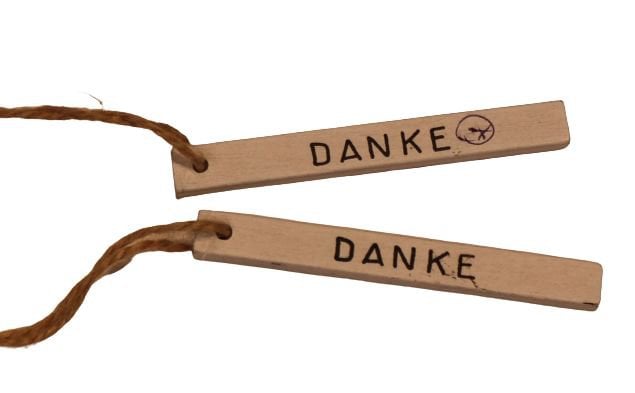 Houtenhangers Danke 20st 8cm wit