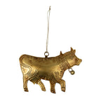 Hanger ijzer koe goud 16cm