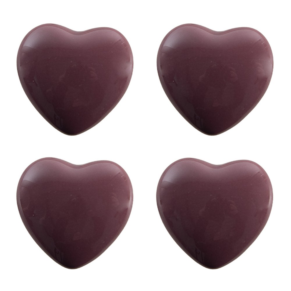 Deurknop Set van 4 Hart Ø 4 cm Paars Keramiek Meubelknop