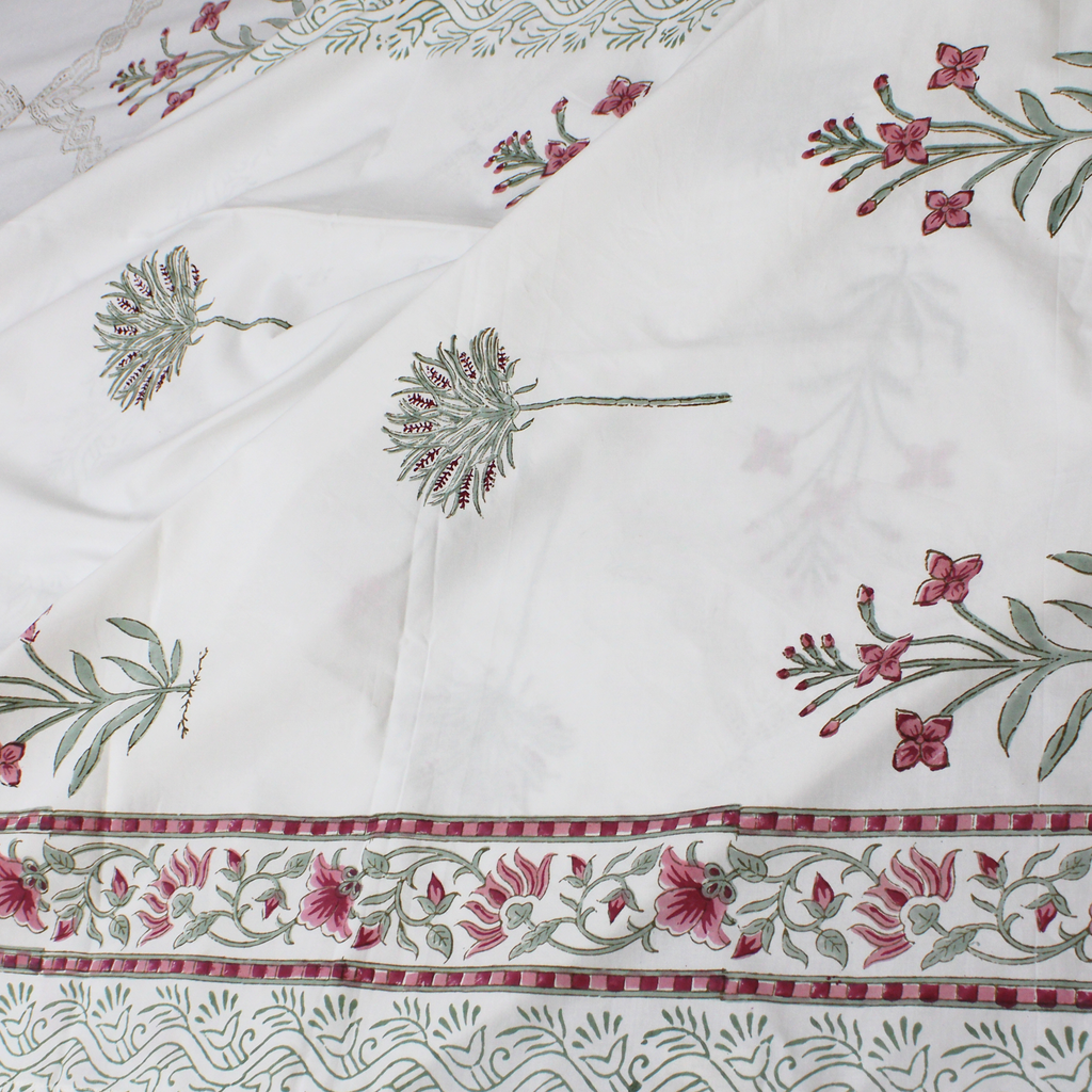 Laken | Handblok Cotton Garden Geïnspireerd | Set van 3