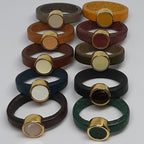 Leren ringen emaille ronde setting (10 stuks)