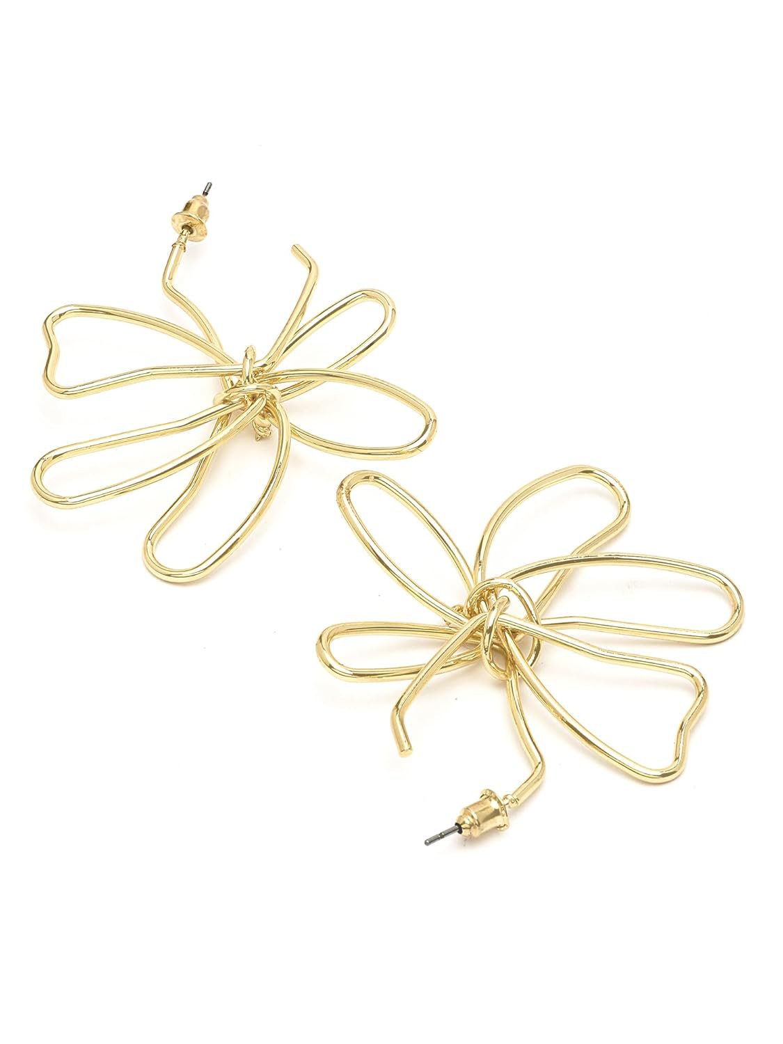 Oorbellen met bloemen – damessieraden – verguld, elegant bloemmotief