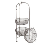 Mandenrek Ø 28x80 cm Bruin Metaal Keuken Mandjes