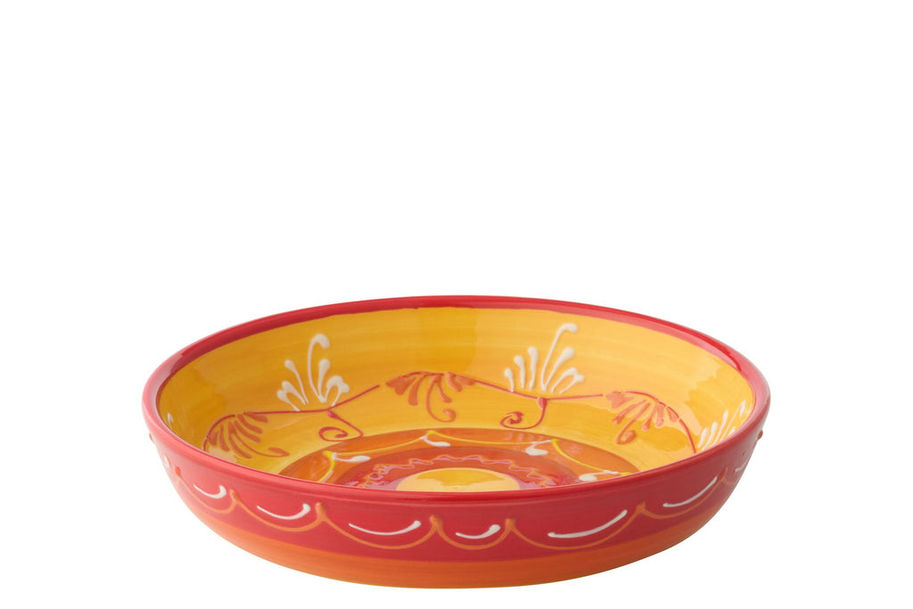 J-Line bord Diep - keramiek - oranje/rood