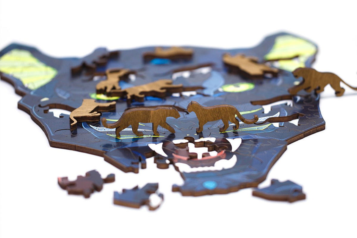 Eco Wood Art (EWA) Houten Legpuzzel Panter/Panther, 1171, 31,1x28x0,5cm Kartonbox