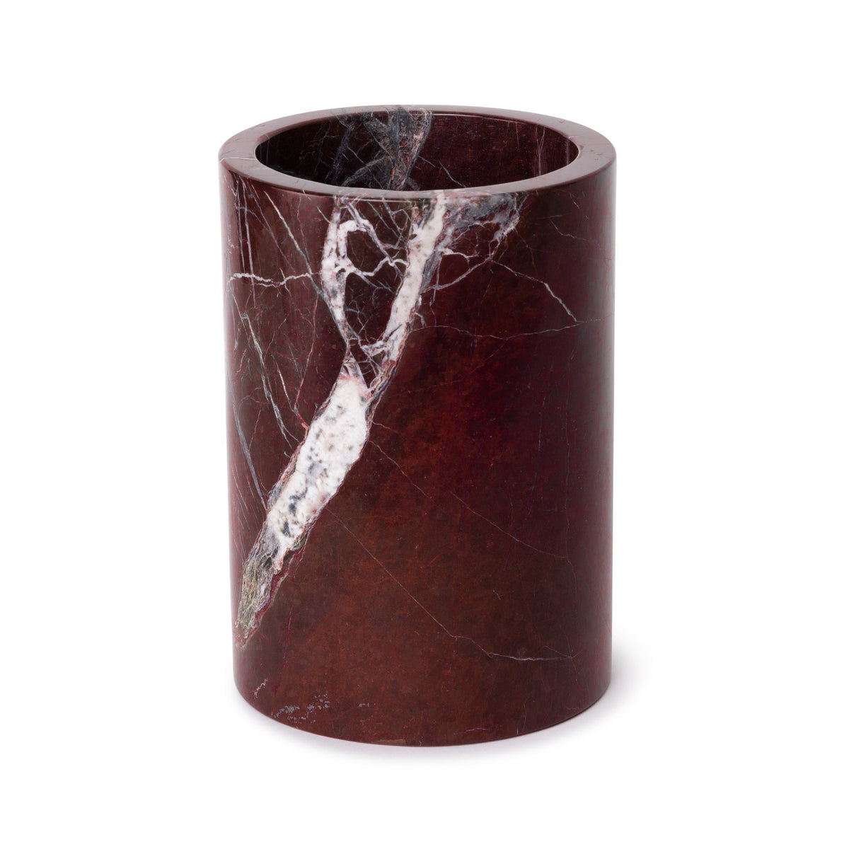 Marmer vaas/wijnkoeler rood Ø12x18cm