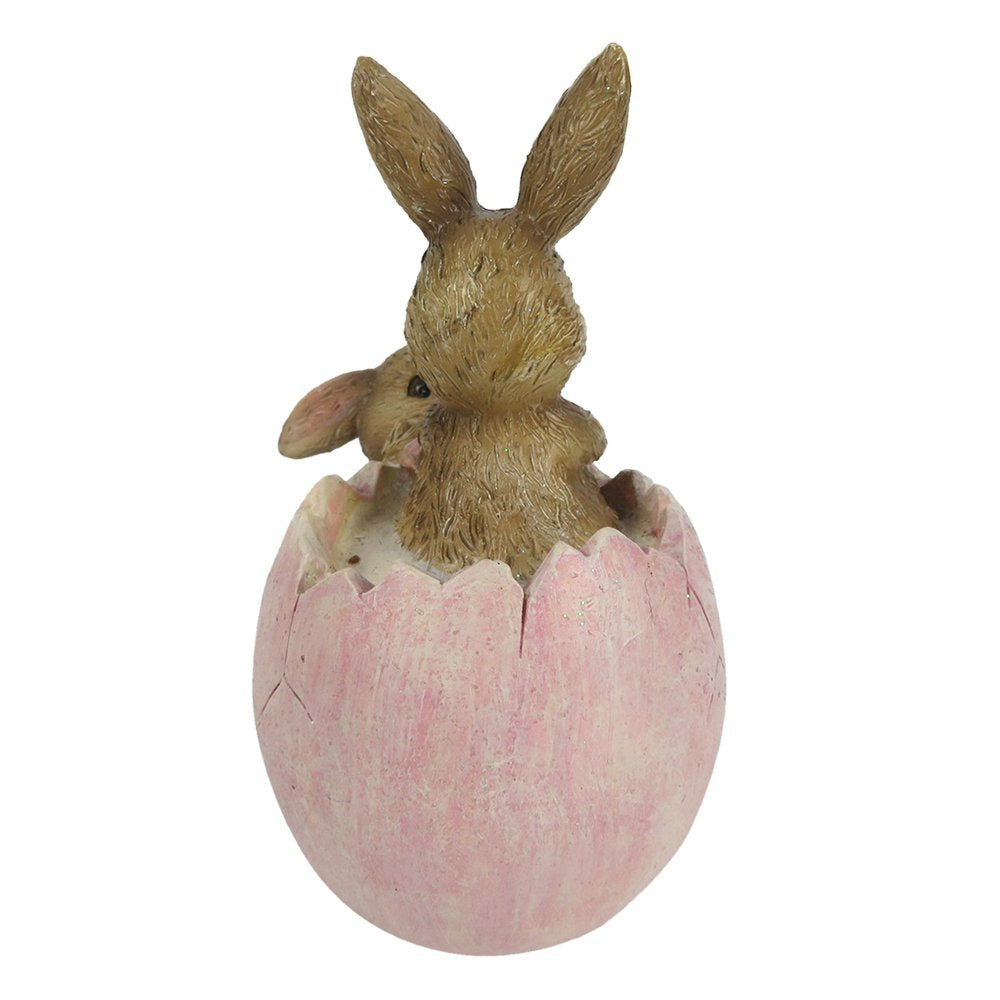 Beeld Konijn 10 cm Bruin Roze Kunststof