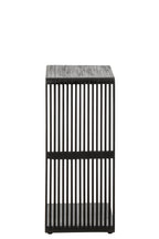 J-Line Bijzettafel met latten - gerecycled hout - zwart