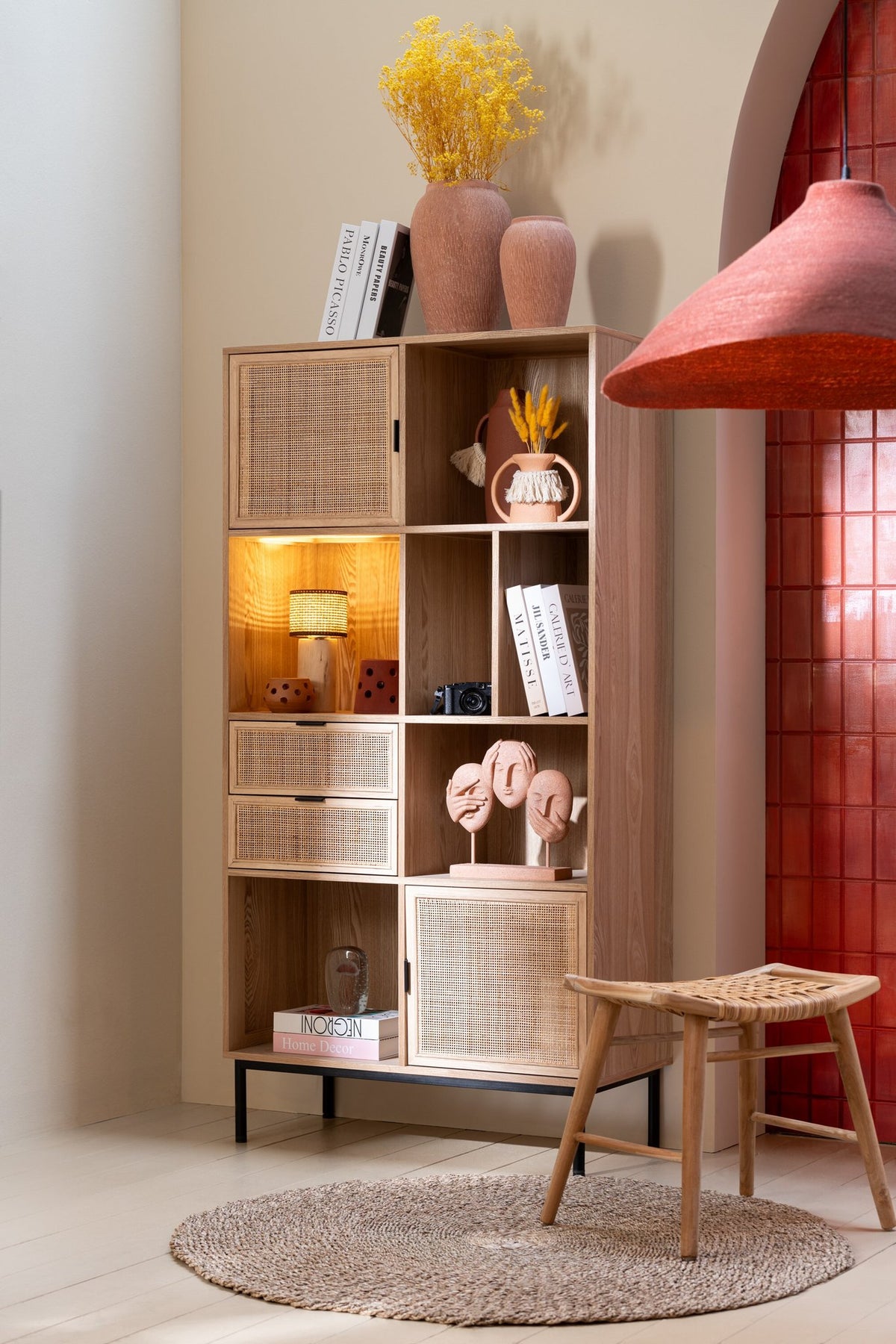 J-Line vaas Kaia Terracotta - keramiek - bruin - small - Ø 16 cm