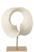 J-Line Abstracte decoratie - hars - wit/goud - large