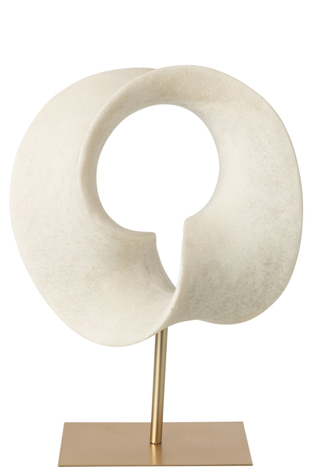 J-Line Abstracte decoratie - hars - wit/goud - large