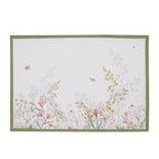 Placemats Set van 6 48x33 cm Wit Katoen Bloemen