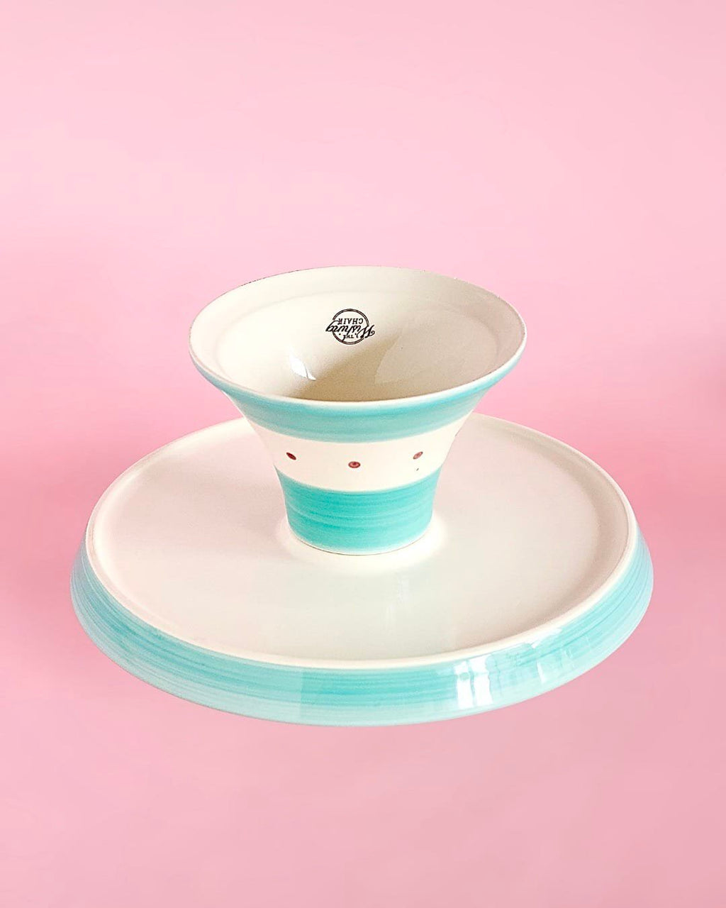 Veldleeuwerik handgeschilderde keramische taartstandaard 24 cm