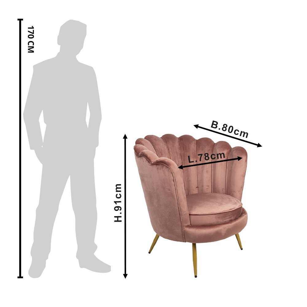 Fauteuil Roze Metaal