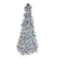 Kerstdecoratie Kerstboom Ø 16x38 cm Zilverkleurig Kunststof