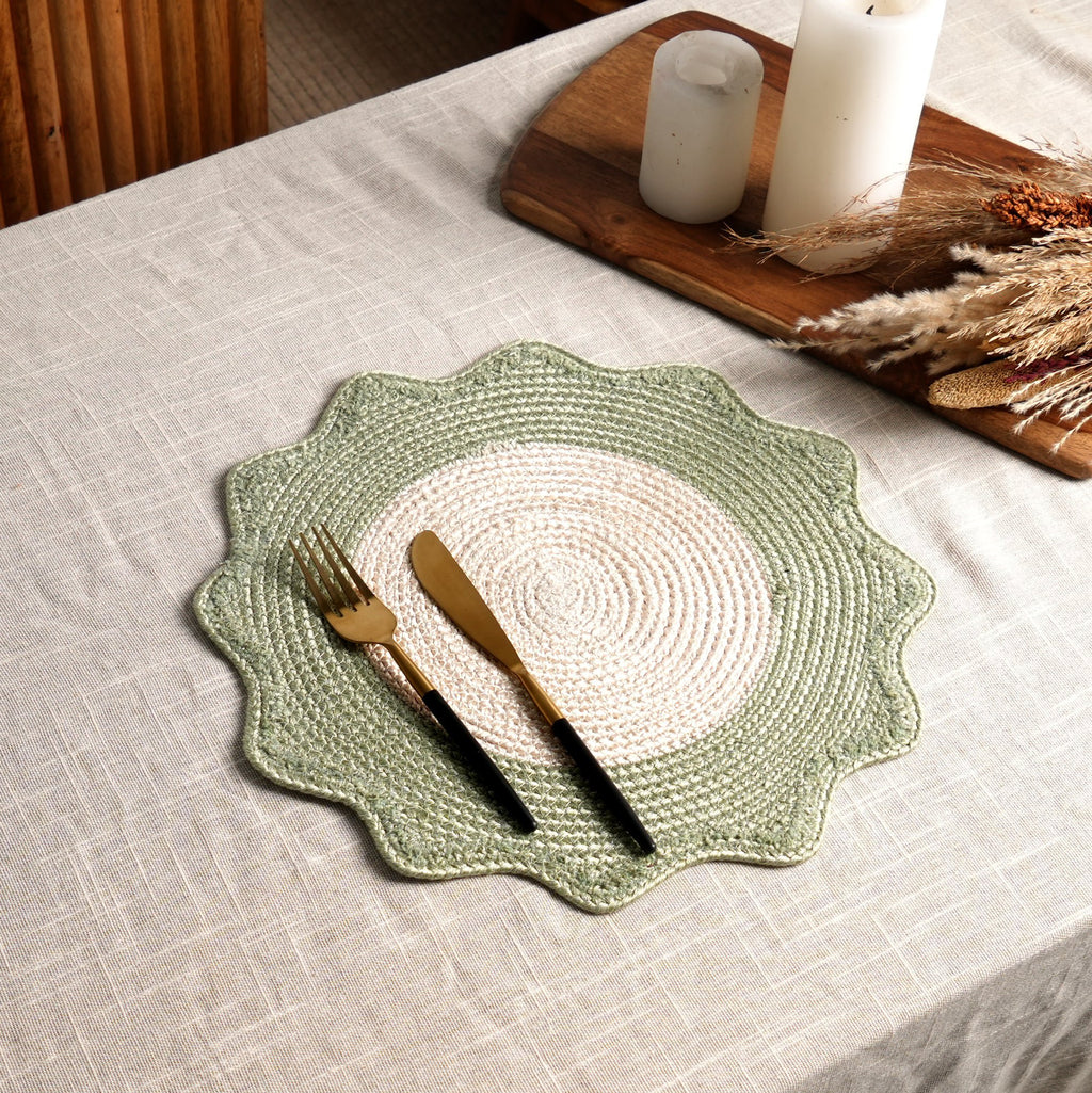 Polyester placemat – groen – strak geweven eetdecor