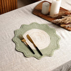 Polyester placemat – groen – strak geweven eetdecor