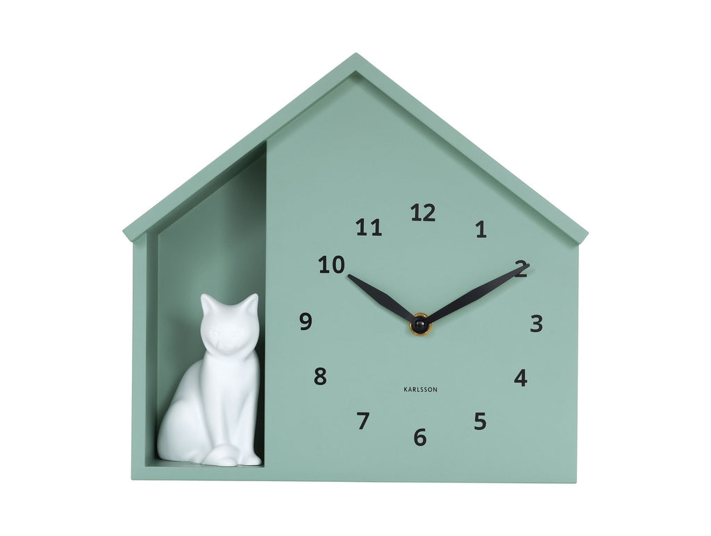 Wandklok Zittend Kat