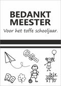 Meester bedankt - wenskaart