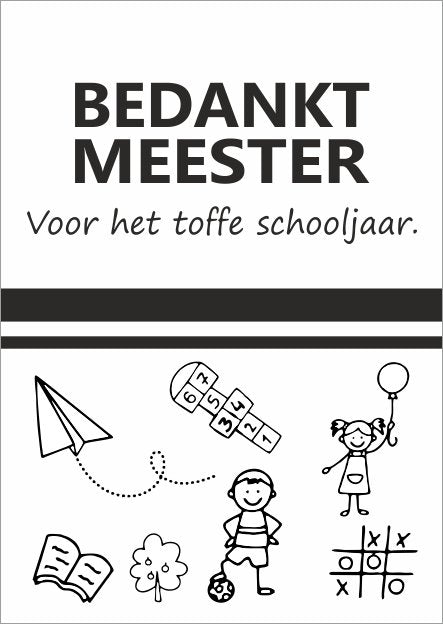 Meester bedankt - wenskaart