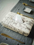 Handgeweven Tussar Zijden Tissue Box - Geometrische zeefdruk