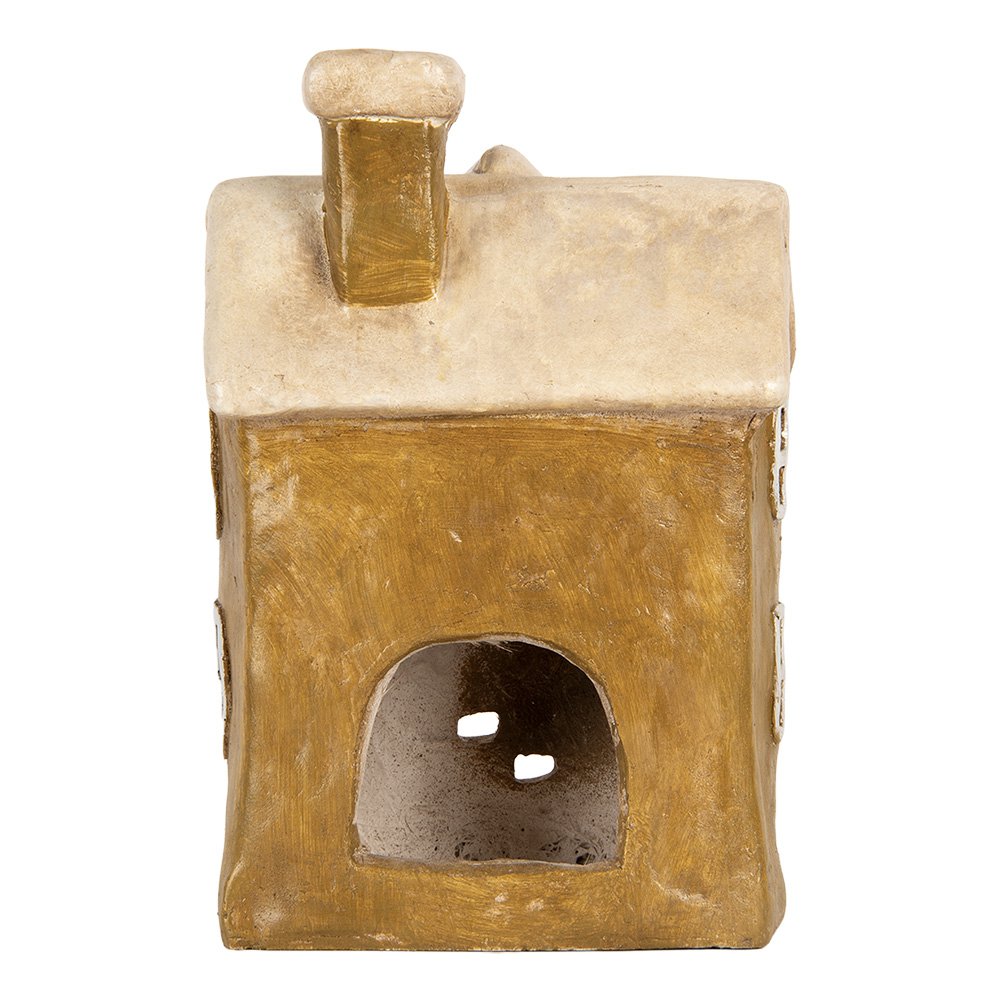 Waxinelichthouder Huis 23x15x33 cm Bruin Keramiek