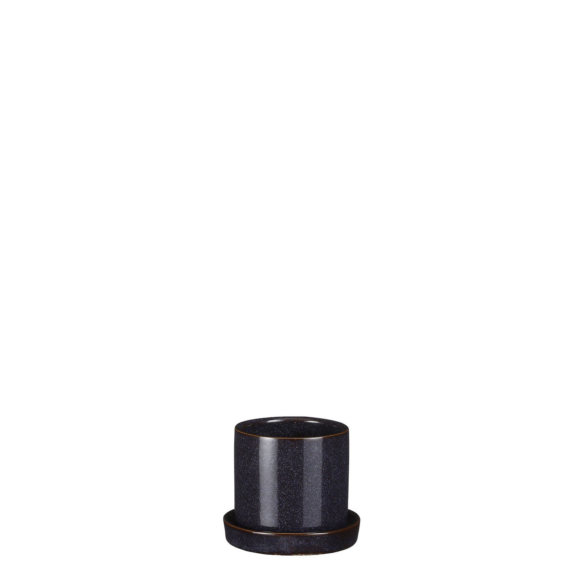 Inger pot met schotel d.blauw