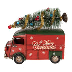 Kerstdecoratie Beeld Bus 21x10x17 cm Rood Metaal