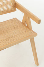 J-Line Stoel Rooster Essenhout/Rattan Naturel