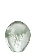 J-Line presse-papier Calypso - glas - transparant/groen - small