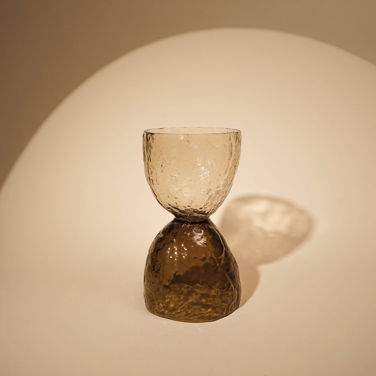 Pijlerkaarsenhouder van getextureerd glas - Omkeerbaar, tweekleurig